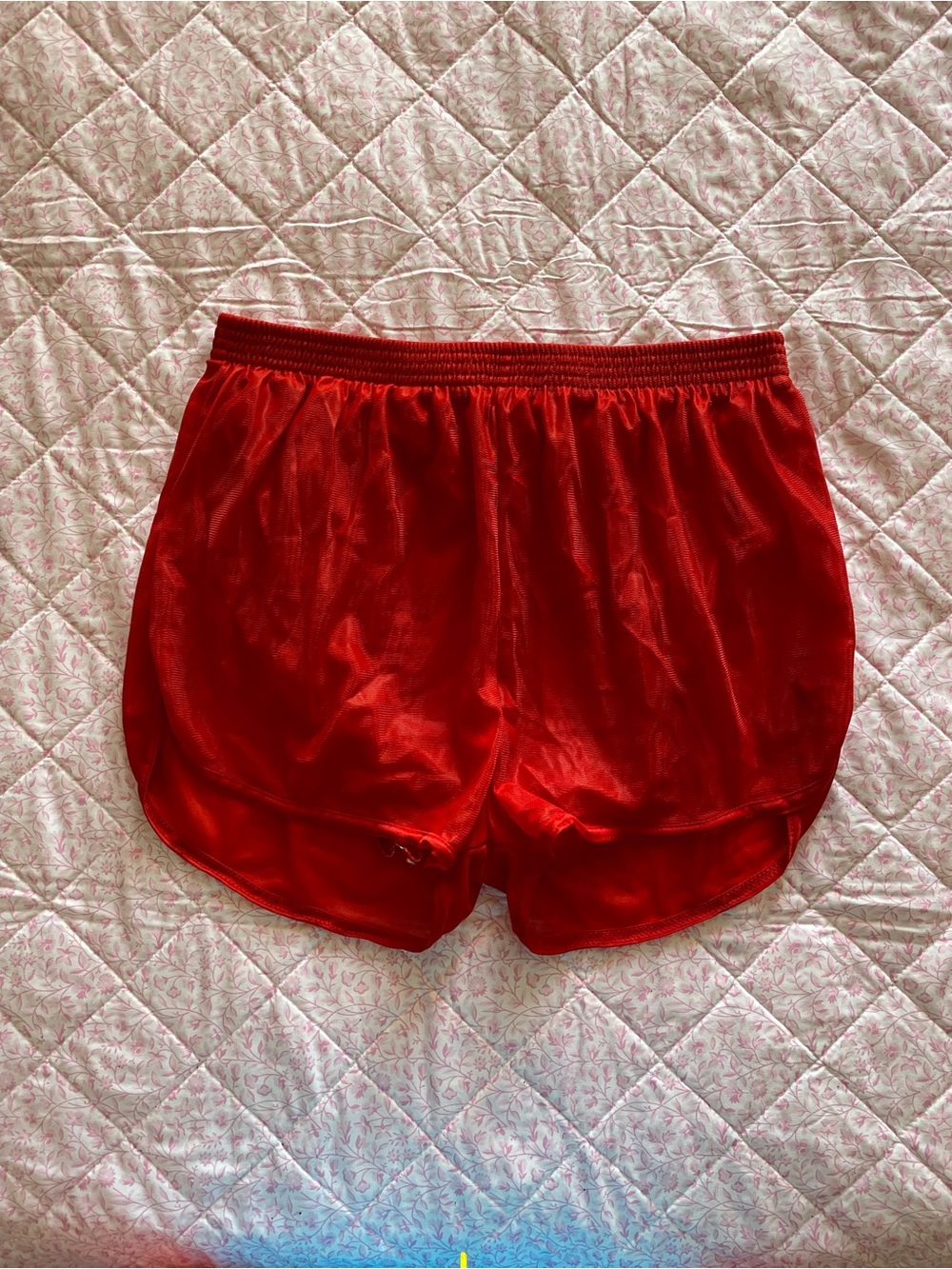 American Eagle Outfitters Red Satin Athletic Shorts